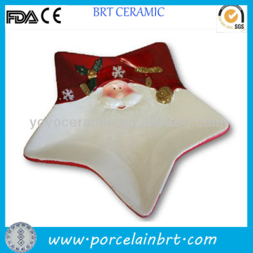 Star-Shaped Decoration Ceramic Dish Plate