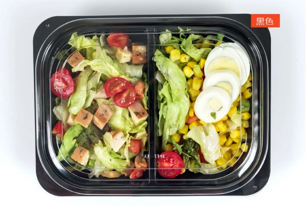 Pet Clear Plastic Compartment Take Away Salad Food Container Tray 13