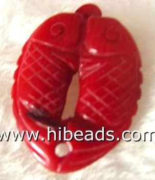 natural coral fish pendant CRP0056-1