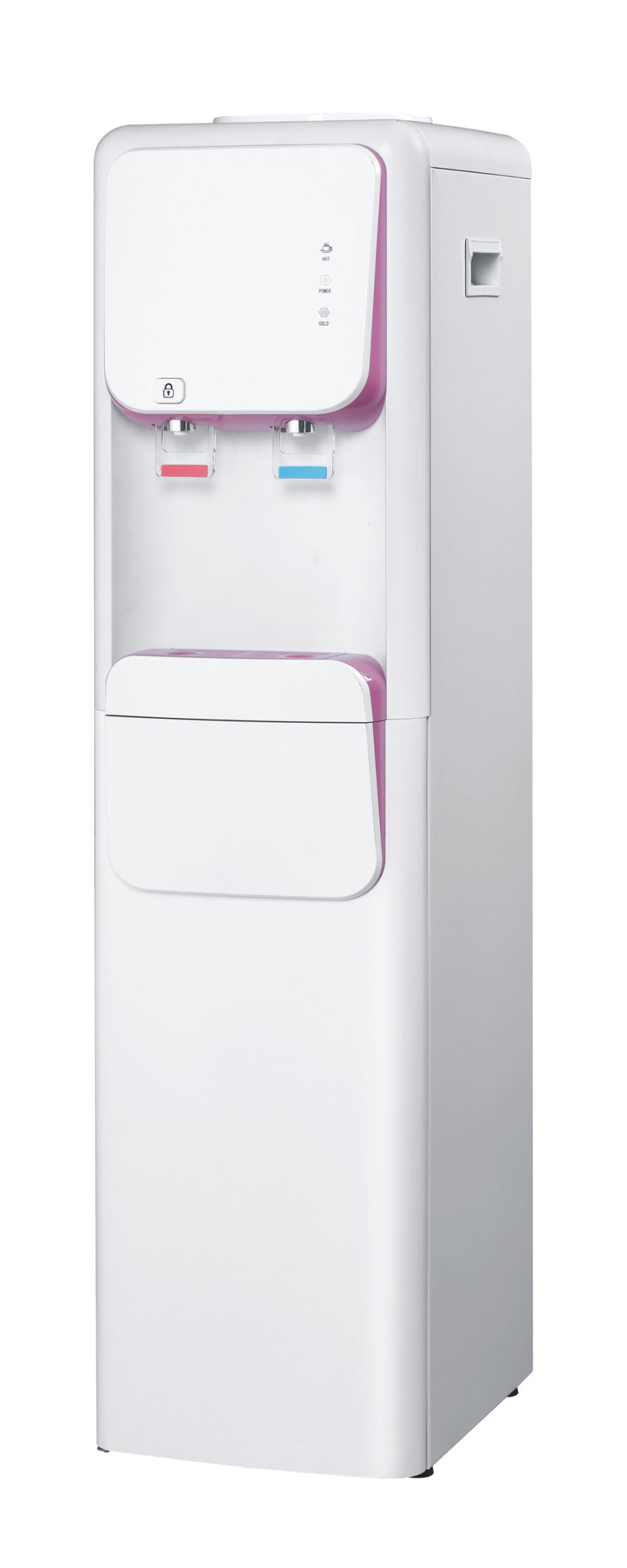 Mini distributore di acqua calda e fredda Icy&Warm&Hot Vertical Stand Floor Double Door Distributore di bevande Bottiglia in acciaio inossidabile
