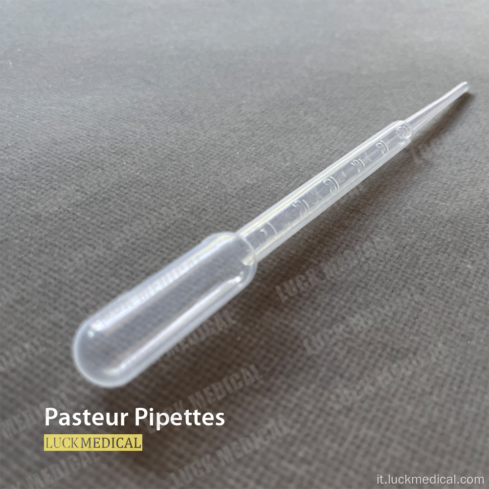 Pasteur Pipette con lampadina 1 ml 3 ml 5 ml ecc