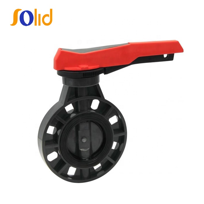 Plastic DN100 PVC Plastic Manual Hand lever Butterfly Valve