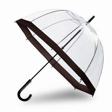 Manual-open Umbrella, Galvanized metal Frame, Curved Plastics Handle, Customized Logo are Accepted