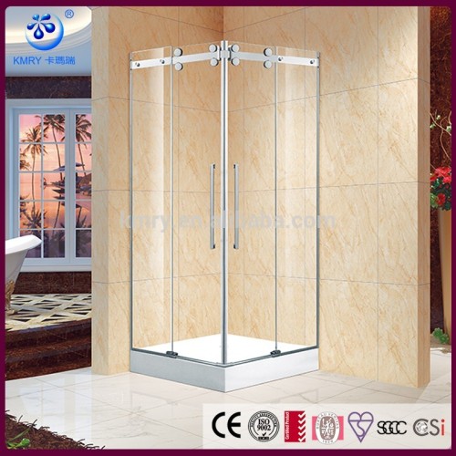 Stainless Steel Square Double Sliding Free Standing Glass Shower Enclosure(KT5347)