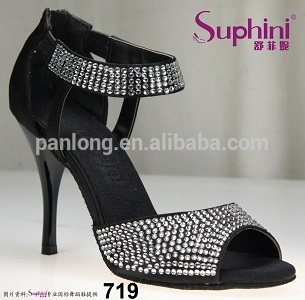 Sexy Fashion Women Tango Shoes Crystal High Heel Dance Shoes Sexy Sandals