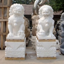 Chinese huge animal statue garden marble lion foo dogs statues for sale
