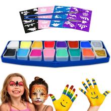 WaterBased Face Paint with Glitter Sponges For Party