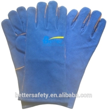 Full Lined Blue cow split leather Construction Gloves