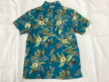 Polyester print hawaiian shirt