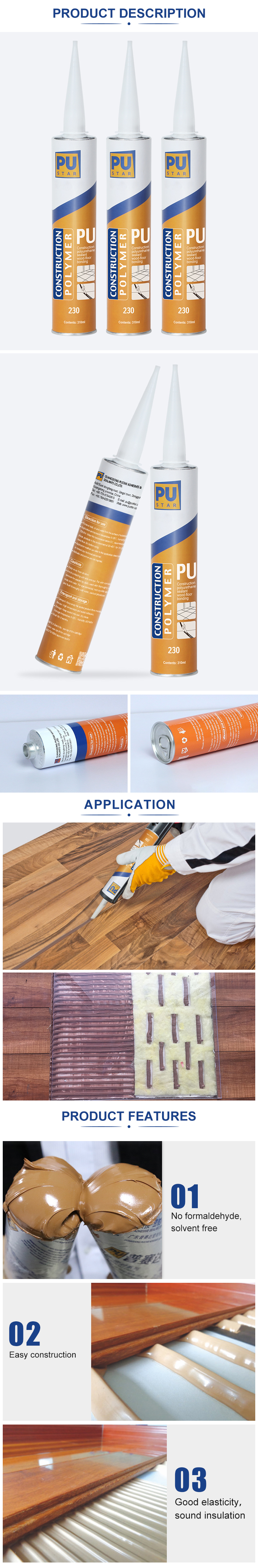 Construction Pu Sealant Home Decoration Ceramic Tile Adhesive Plant