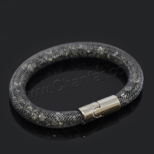 Popular round stardust bracelet with micro resin crystal beads ,magnetic clasp bracelet