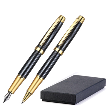 Metal rollerball & fountain pen set