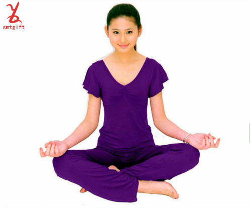 free shipping WD02 Workout clothes factory wholesale 2015 modal rain lotus sleeve yoga clothes