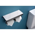 Gunmetal Toilet Paper Roll Holder With Shelf