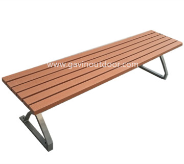 Meatl and wooden bench seat recycled plastic bench
