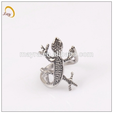 Stainless steel fashion antique lizard ring gecko ring for sale