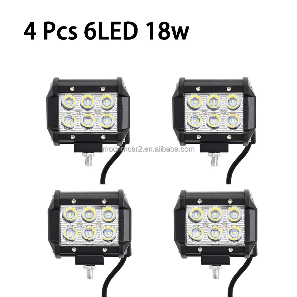 4 个 LED 工作灯条 18w LED 灯条 4x4 越野 LED 灯条 LED 聚光灯雾灯雾车灯闪光灯自动
