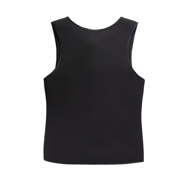 Best Selling Fat Burner Large Size Black Front Zipper Neoprene Waist Trainer Vest For Men