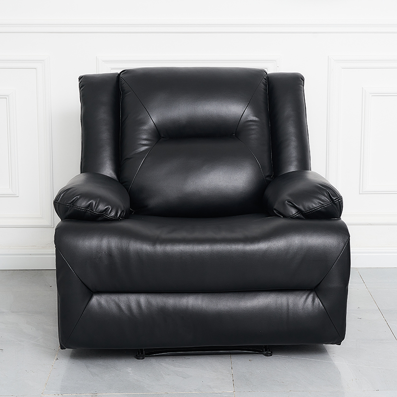 Black Leather 3 2 1 Recliner Sofa Set