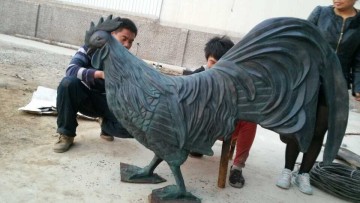 Home goos garden statue metal crafts bronze chicken statues sculpture