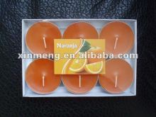 orange scent tea light candle