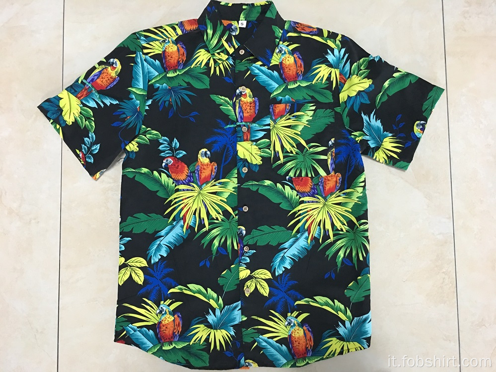 Camicia hawaii stampata in 100% poliestere