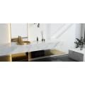 Round Stainless Steel Golden Bathroom Sink