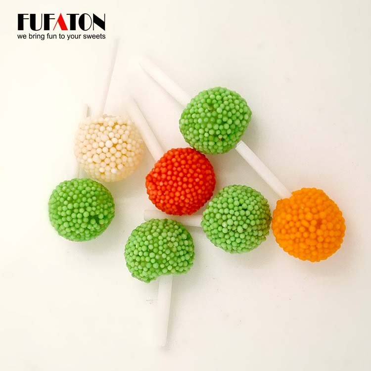 Hot sale mini pearl coated jelly lollipop candy in bulk