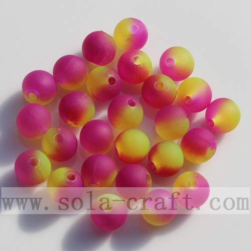 Neue zweifarbige Jelly Rubber Round Beads Großhandel