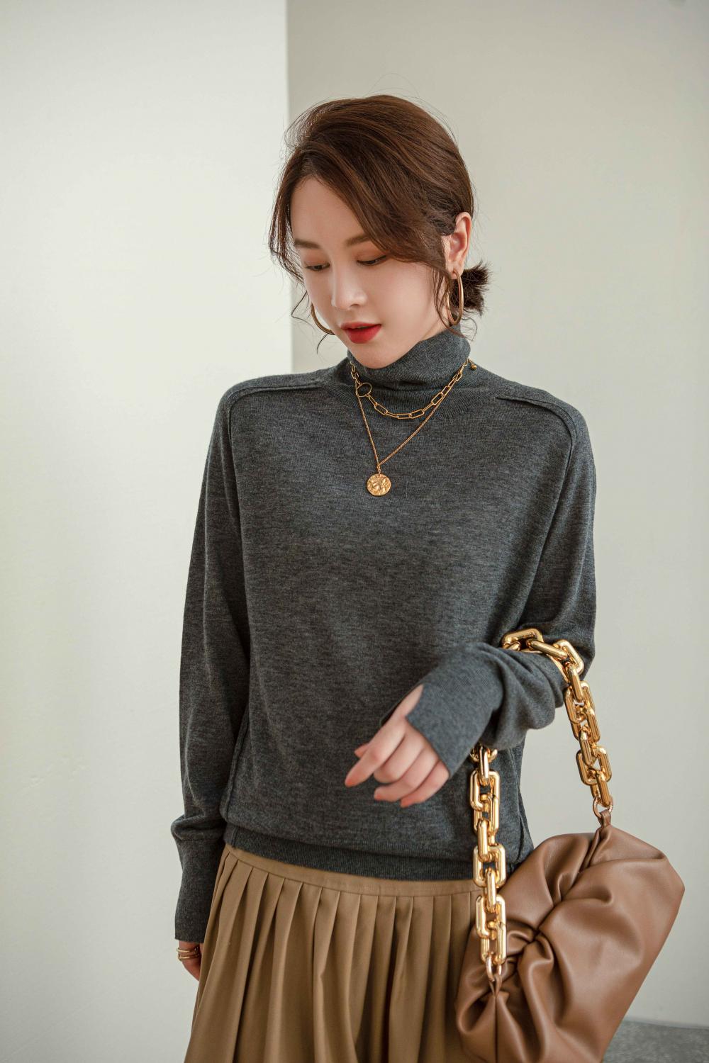 Superfine wool knit bottom sweater female western style