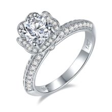 Wholesale D Color VVS Moissanite Solitaire Rings in Sterling Silver