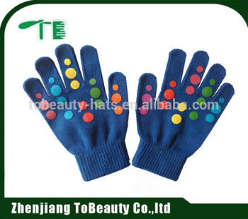 colorful dot magic glove