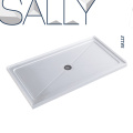 Plato de ducha con desagüe central con bandeja acrílica SALLY Blanco