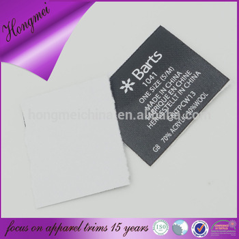 china made adhesive garment label / durable adhesive print label