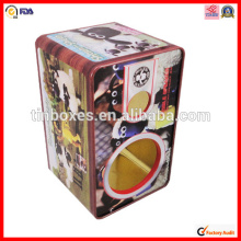 rectangle metal musical tin box