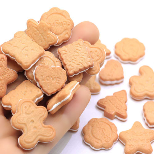 Multi Shaped Various Type Mini Biscuits Gingerbread Man Resin Flat Back 100pcs/bag Craft Decoration Kitchen Fridge Decor