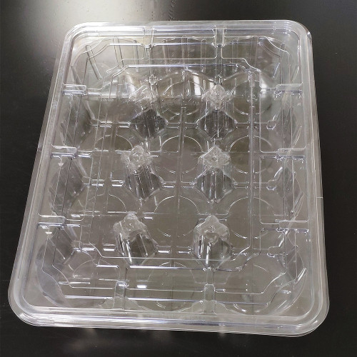 Clear PET plastic tray 9 slots for cakes