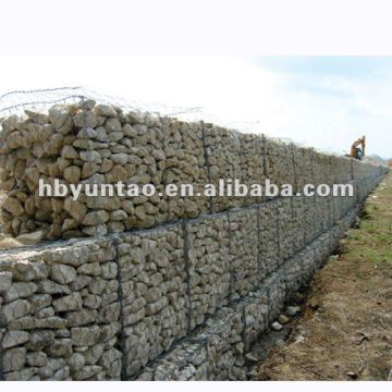 wire cages rock retaining wall