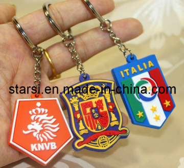 World Cup Football Team Rubber Key Chain PVC Country Team Key Chain (ZQDYS)