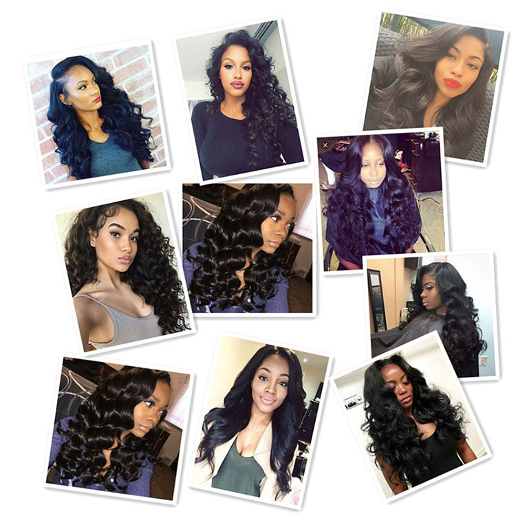 brazilian virgin human hair bundles with 4x4  lace closure 8-22inch lace front closure in stock