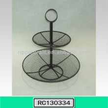 Black 2-Shelf Metal Fruit Holder Suger Rack