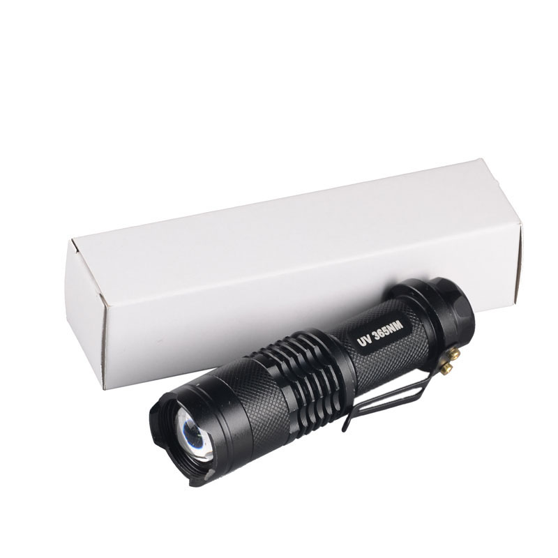 Mini Zoomable Single Mode Ultraviolet Led Blacklight Flashlight UV 365nm Flashlight For Money Detector Leak detector