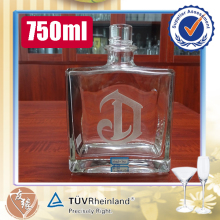 Superior white glass 75cl sand balsted glass bottles for alcohol drink