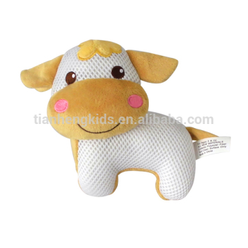 Baby and infant breathable mesh fabric stuffed cow toy