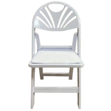 Outdoor garden fanback white plastic resin folding chair for wedding event