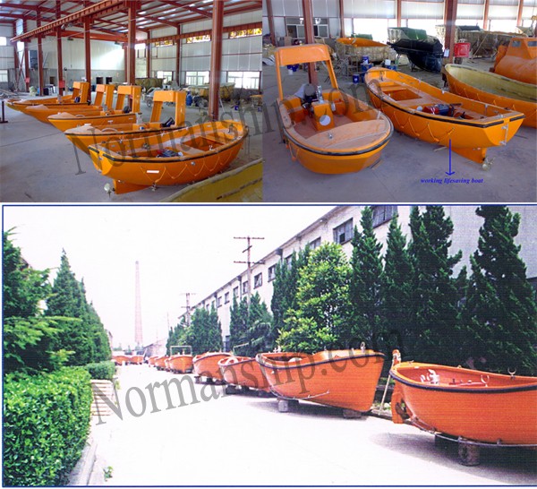 solas livesaving working boat CCS Fiberglass Open Type Lifeboat rescue boat