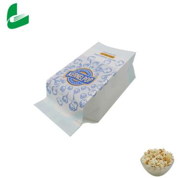 White kraft greaseproof microwave popcorn paper bag