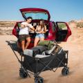 Black Collapsible Folding Outdoor Utility Steel Wagon