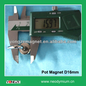 Hook Clamping Pot Magnet D16mm