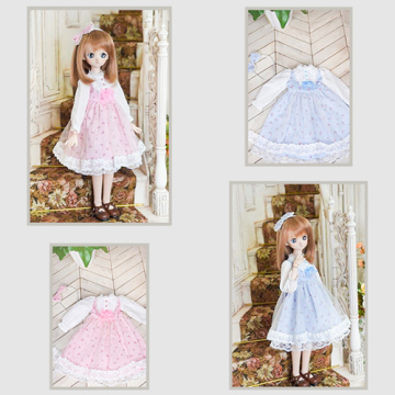 BJD Girl/Female Pink/Blue Dress Suit for SD/DD/MSD Doll